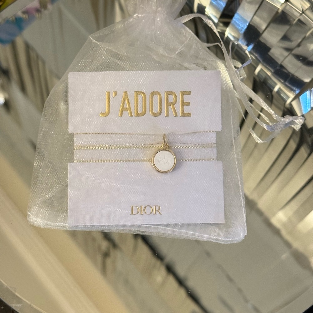 New Dior J'adore Gold and White Diffuser Pendant Wrap Bracelet